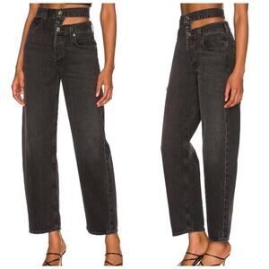 AGOLDE Broken Waistband Jeans Organic Cotton Black Denim Jeans 25